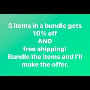 Bundle discount available! All items in my closet and all sizes are included.